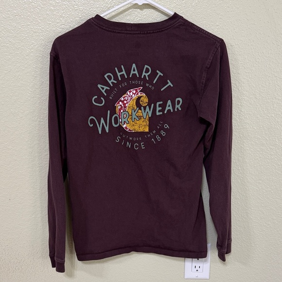 Carhartt Women's Long Sleeve Tee in Dark Purple - Picture 2 of 2